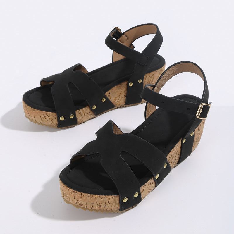 Rope Bottom Platform Sandals For Women