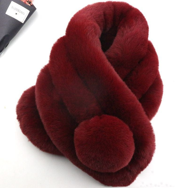 Rabbit Fur Scarf Female Winter Korean