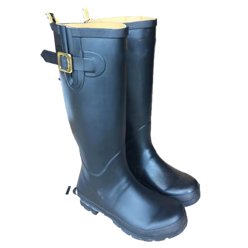 Fashion Popular Knee Hight Lady Rubber Rain Boot Horse Riding Boot for Women Field Welly