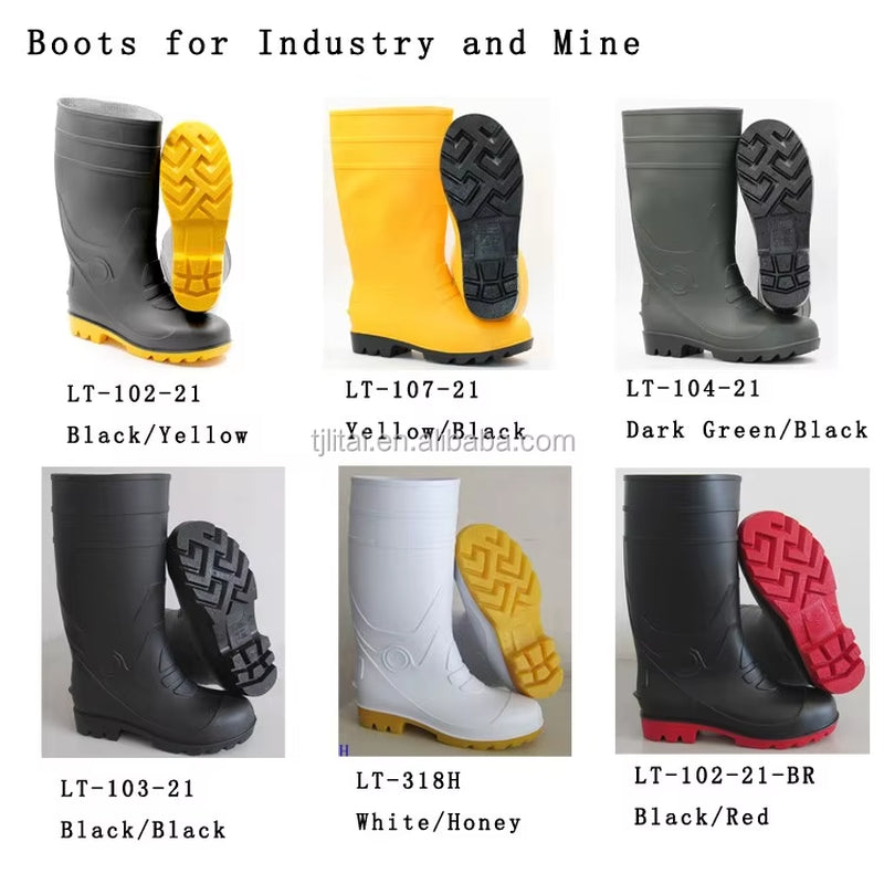 Designed Unisex Custom Wellington Tall Plastic Pvc Rain Boots Gum Boots Safety Men for Adults