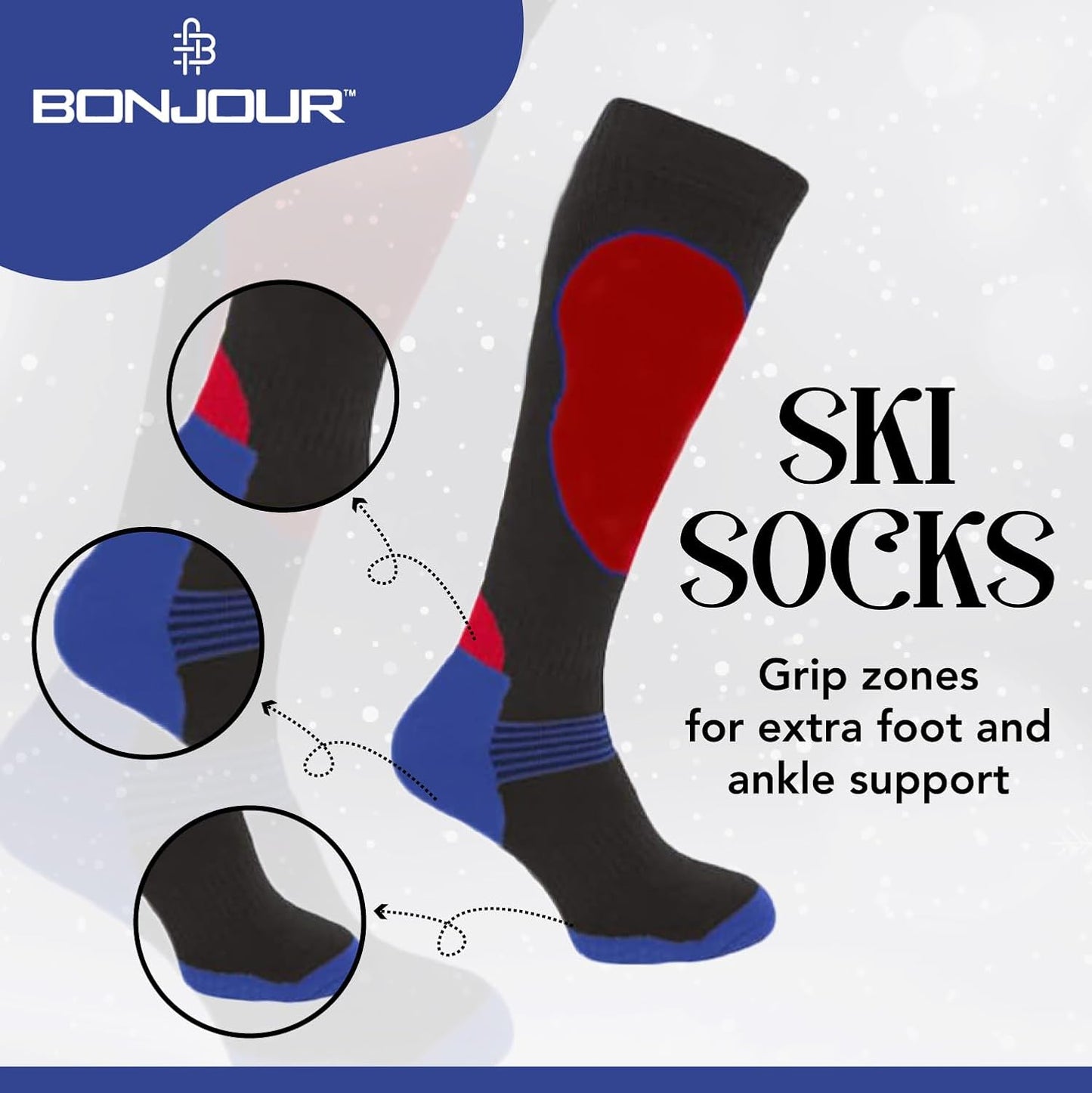 4 Pairs of Mens High Performance Thermal Ski Socks-Assorted-Uk 6 - 11 ( Eur 39 - 45 )
