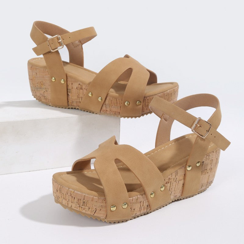 Rope Bottom Platform Sandals For Women