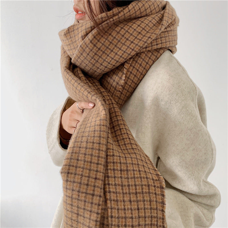 Fashion New Winter Plaid Scarf Ladies