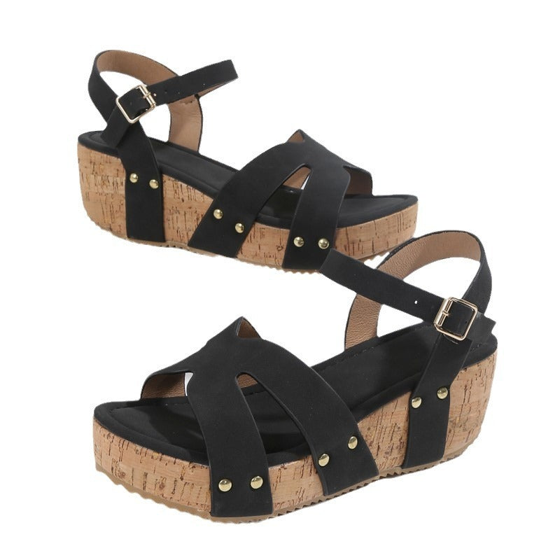 Rope Bottom Platform Sandals For Women