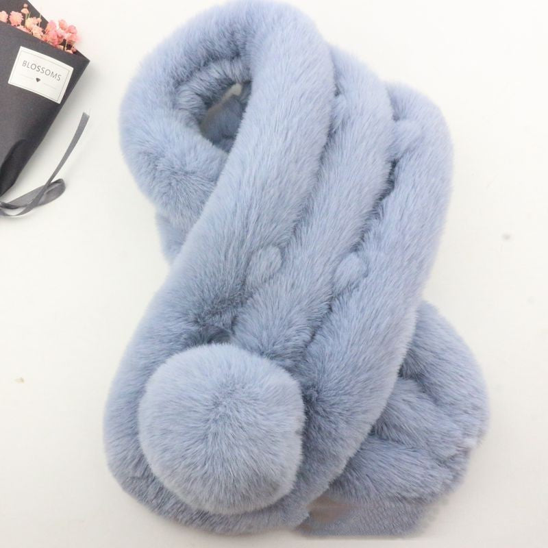 Rabbit Fur Scarf Female Winter Korean