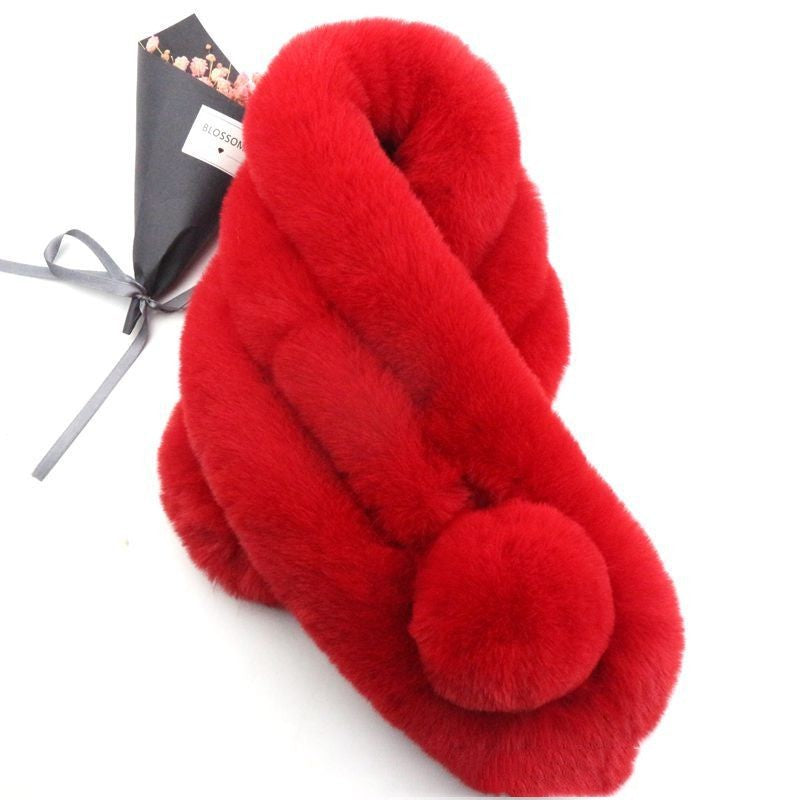 Rabbit Fur Scarf Female Winter Korean