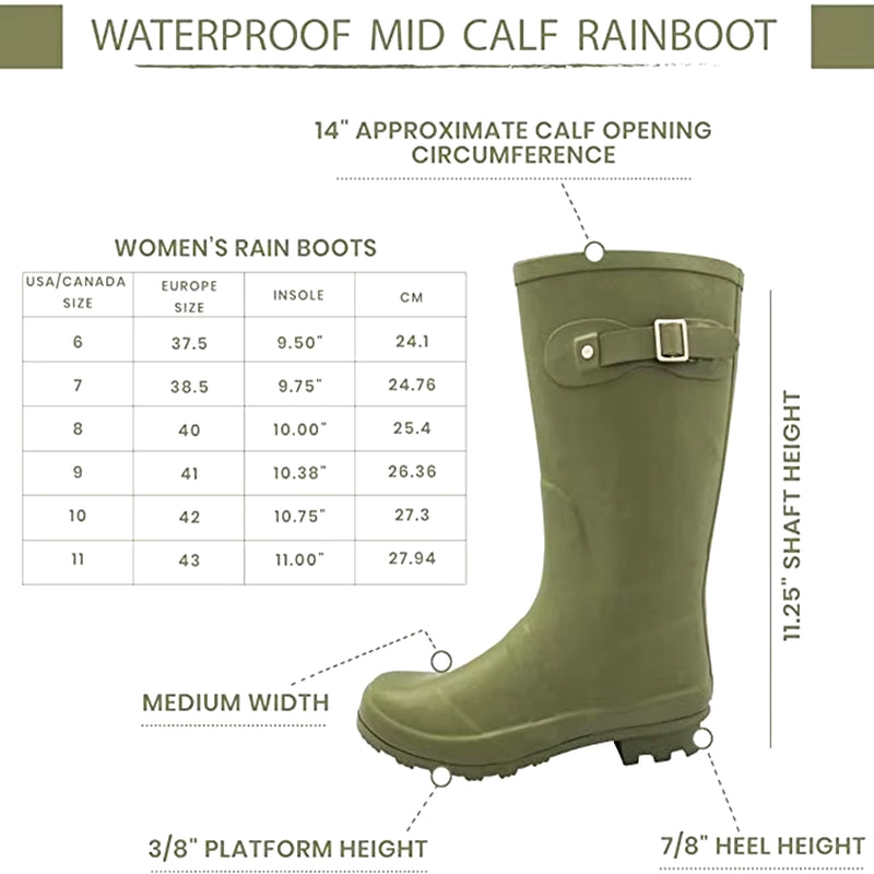 China Knee-High Boots for Lady Waterproof Rubber Rain Boots for Women