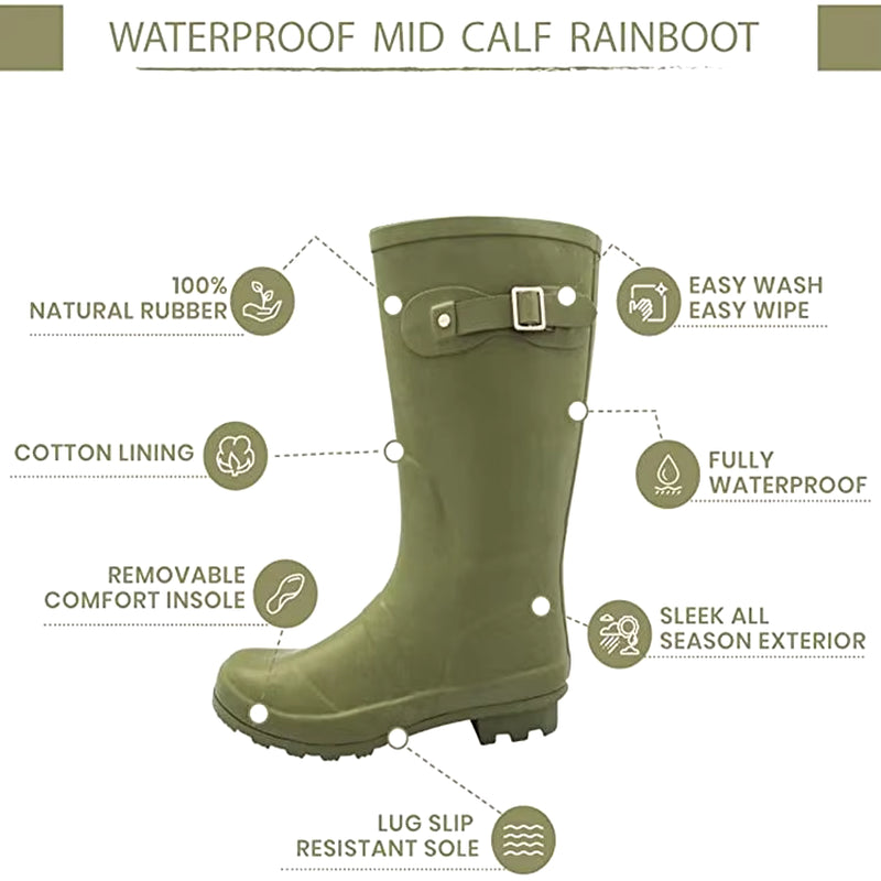 China Knee-High Boots for Lady Waterproof Rubber Rain Boots for Women